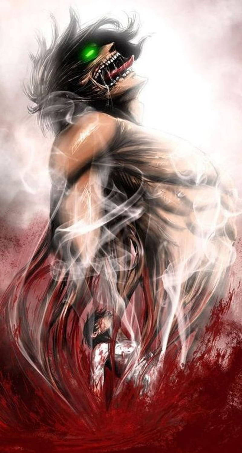 Eren, Titan Eren, glowing green eye, HD Phone Wallpaper