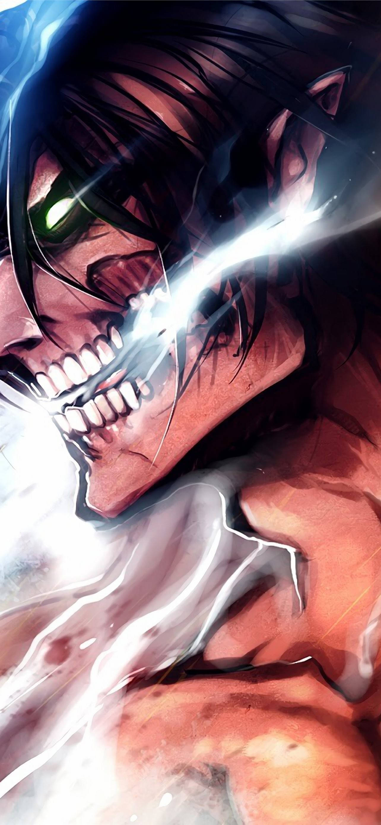 Attack On Titan, Titan Eren, glowing eyes, 2K Phone Wallpaper