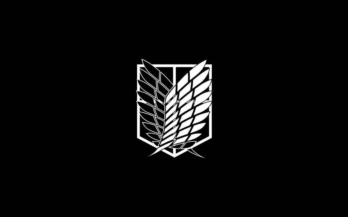 Attack On Titan, feathered shield, white emblem, SD Desktop Wallpaper