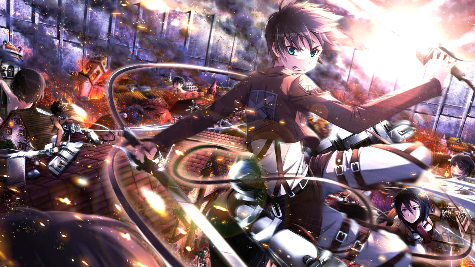 Attack On Titan, anime warriors, gear, Full HD Desktop Wallpaper