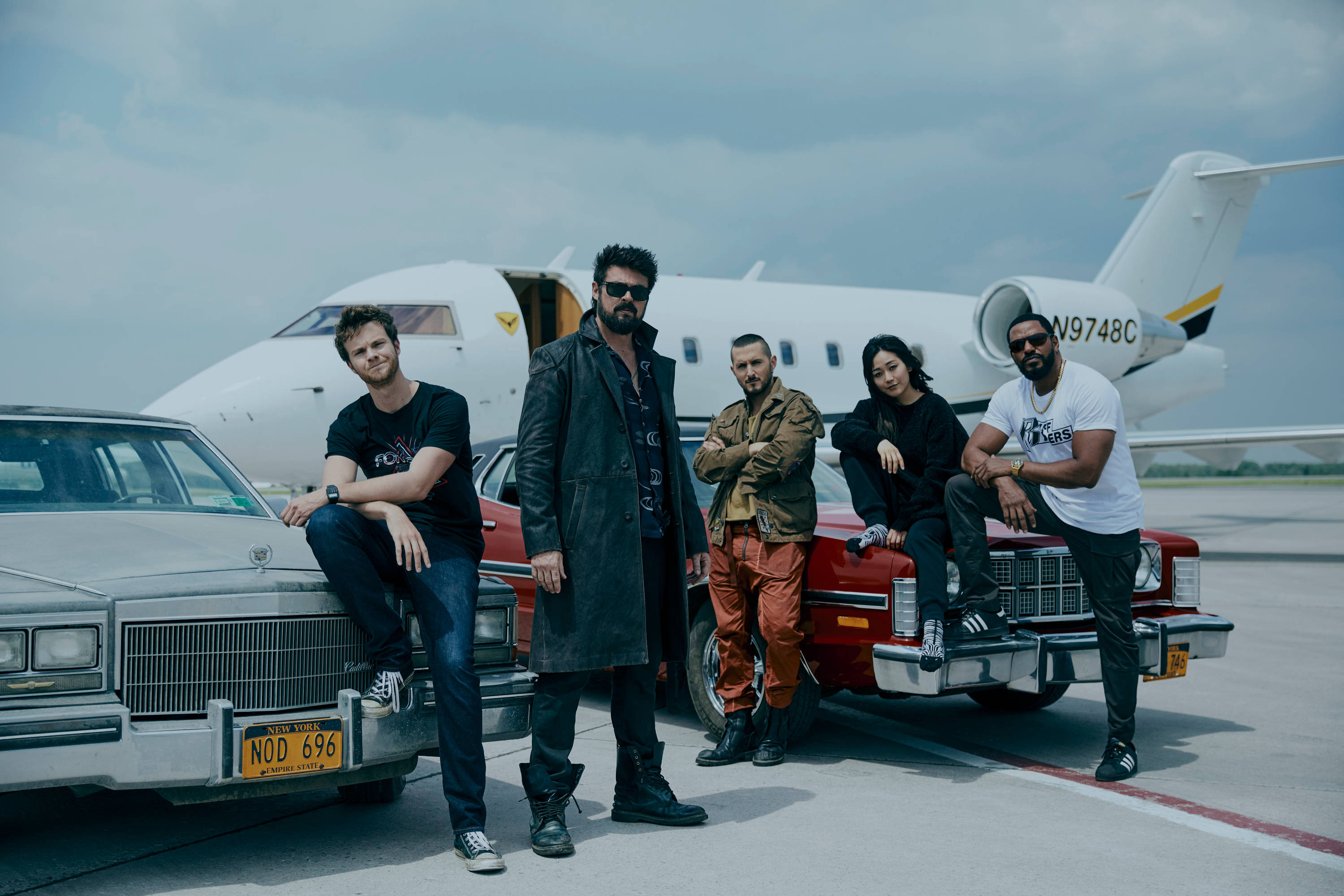 Attitude Boys, vintage cars, private jet, 2K Desktop Wallpaper