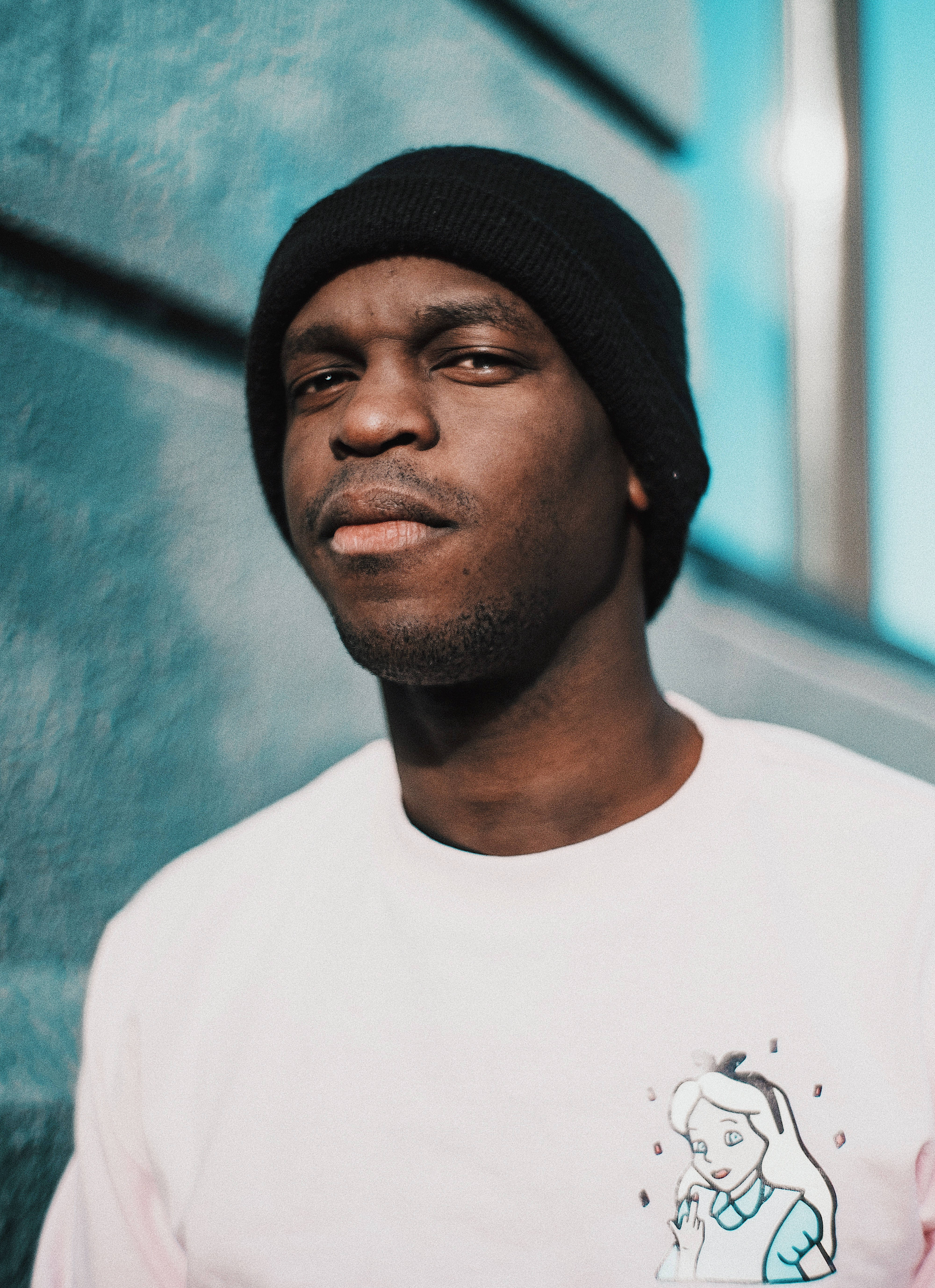smug boys attitude, black beanie, white t-shirt, 5K Phone Wallpaper