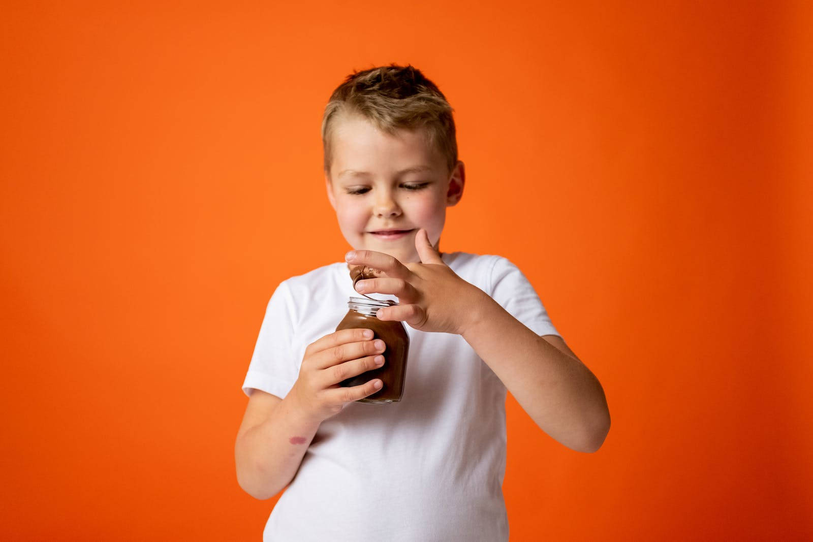 Attitude Boy, jar of chocolate, white t-shirt, HD Desktop Wallpaper