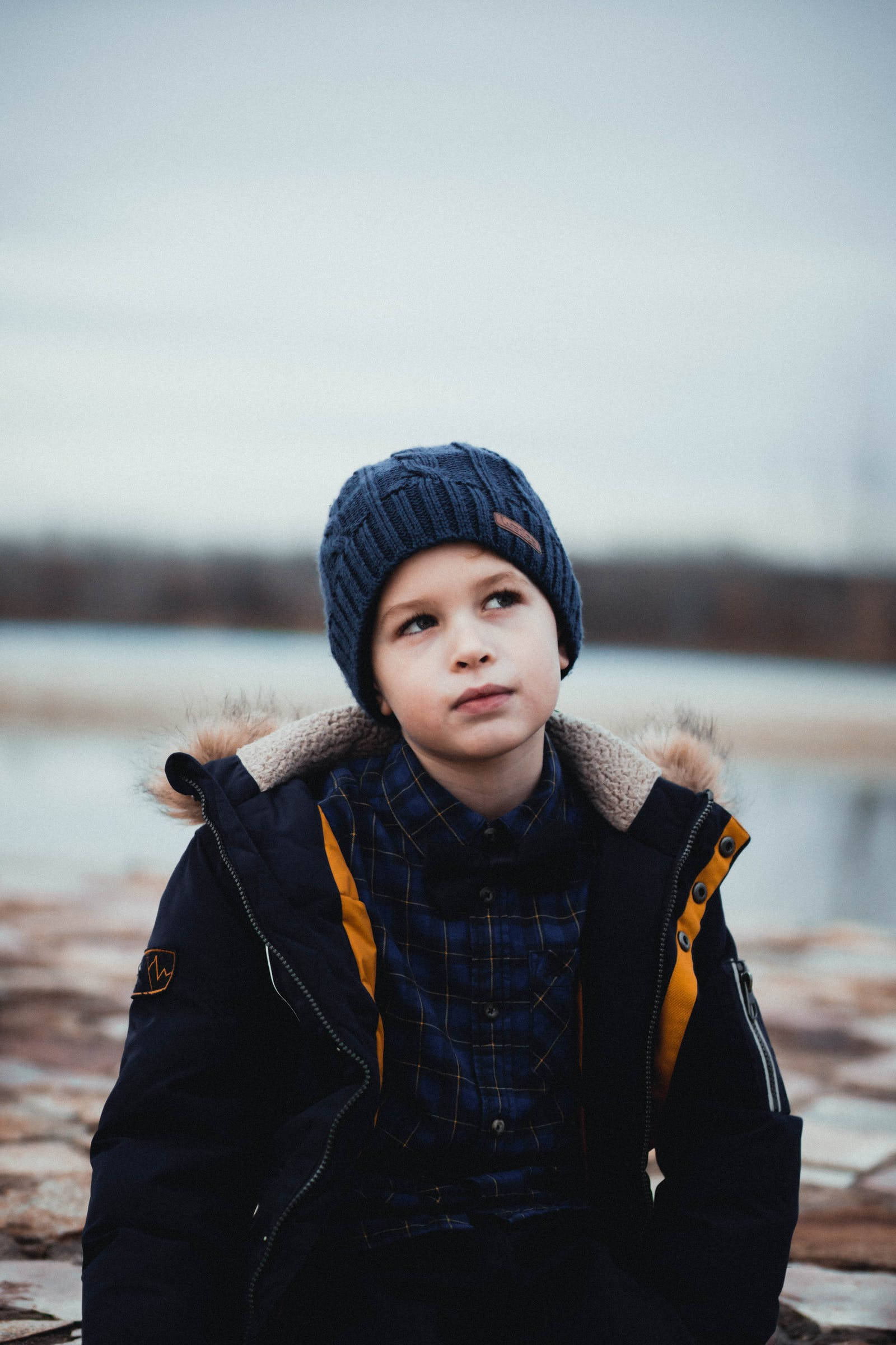 Attitude Boy, navy knit hat, winter coat, Full HD Phone Wallpaper