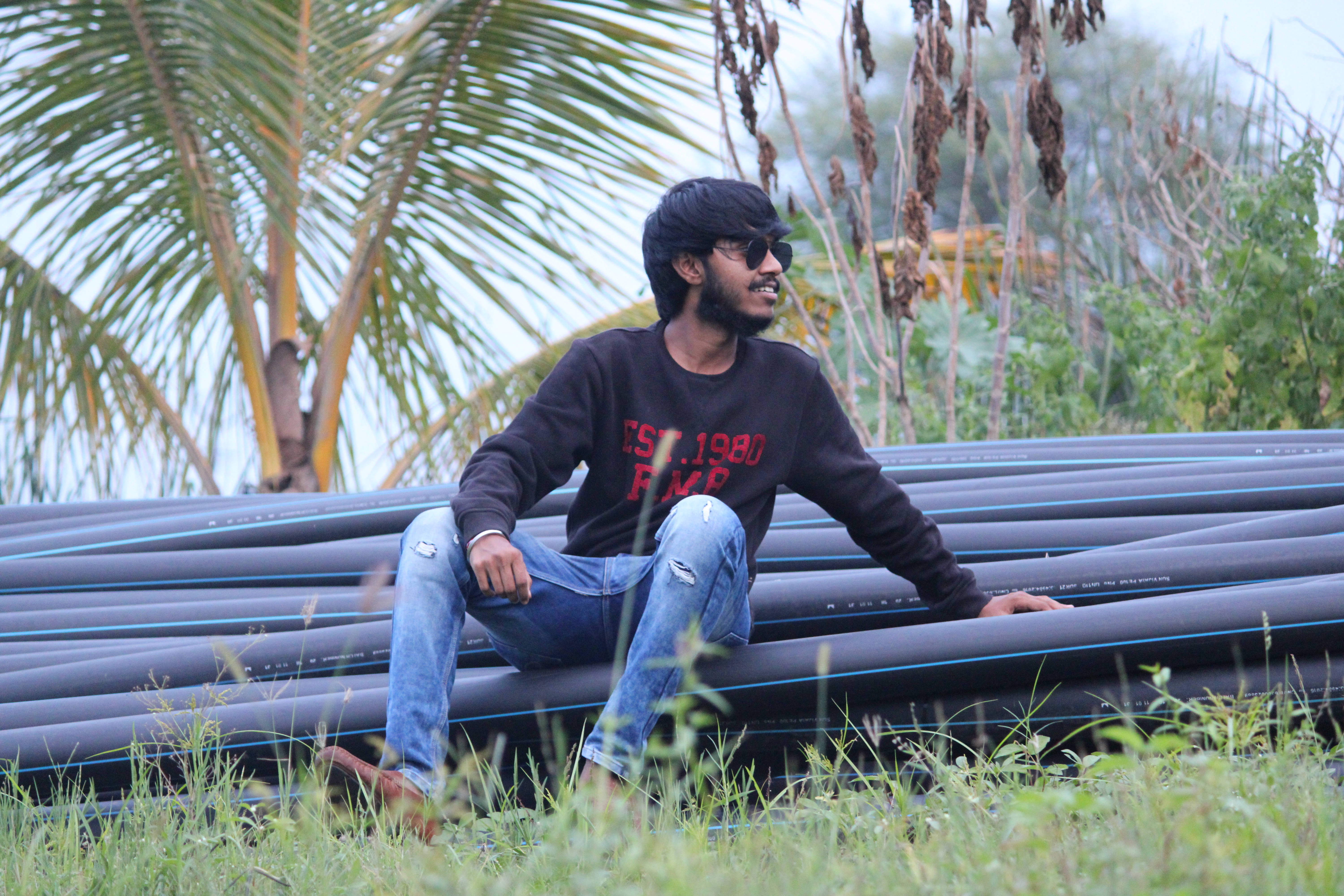 Attitude Boy, black sweater, sunglasses, 5K Desktop Wallpaper