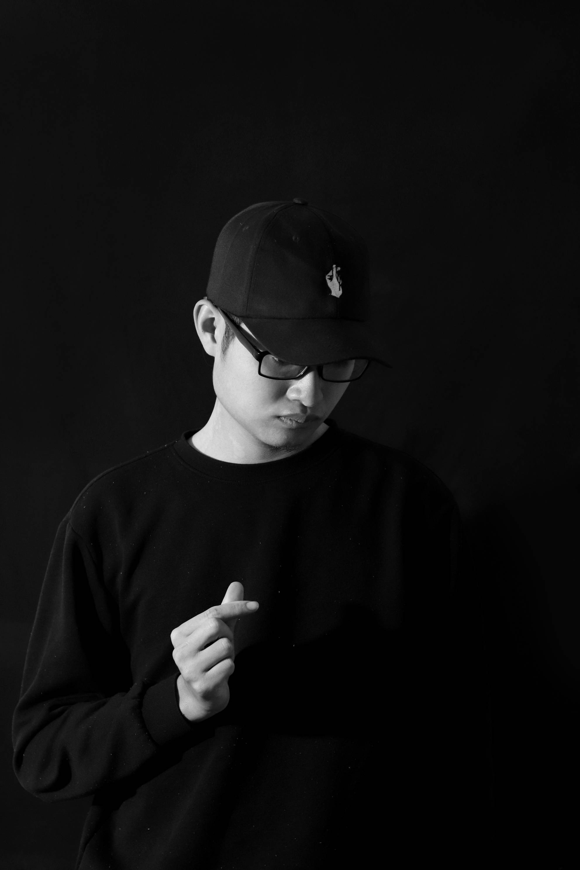 Attitude Boy, black cap, glasses, 2K Phone Wallpaper