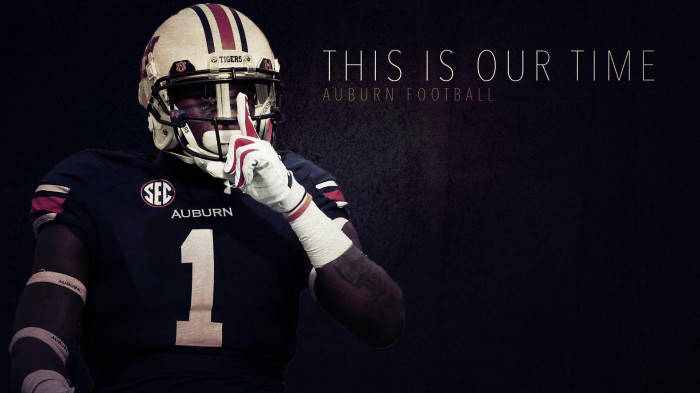 Auburn Football, number one jersey, determined pose, SD Desktop Wallpaper