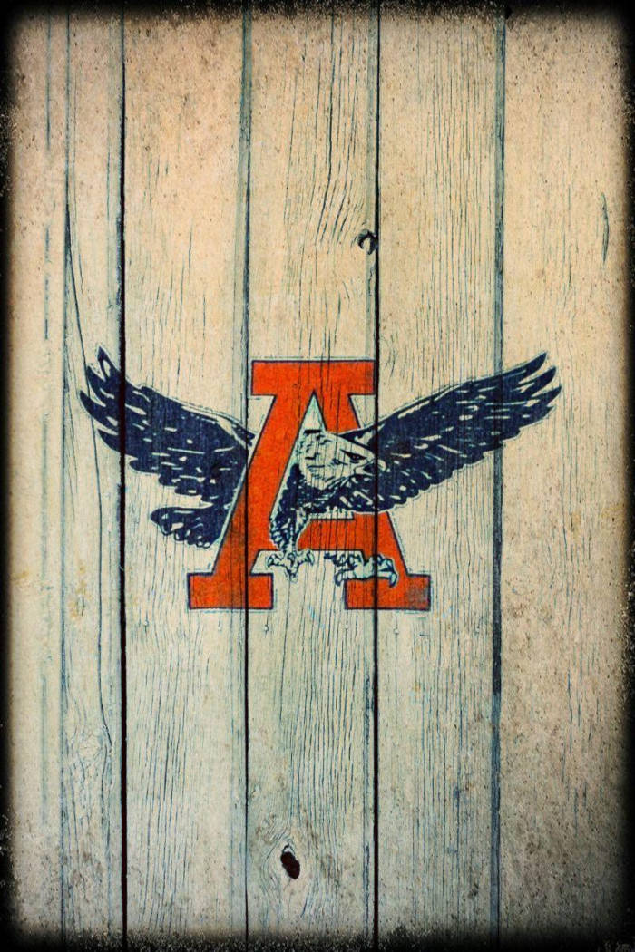 Auburn Football, orange letter A, blue eagle emblem, SD Phone Wallpaper