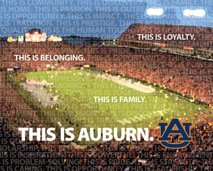 Auburn Football, crowded stadium, blue sky, SD Desktop Wallpaper