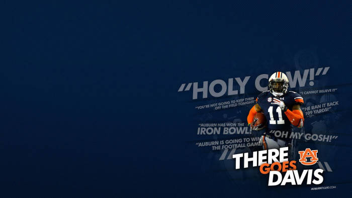 Auburn Football, number 11, orange and blue gear, SD Desktop Wallpaper