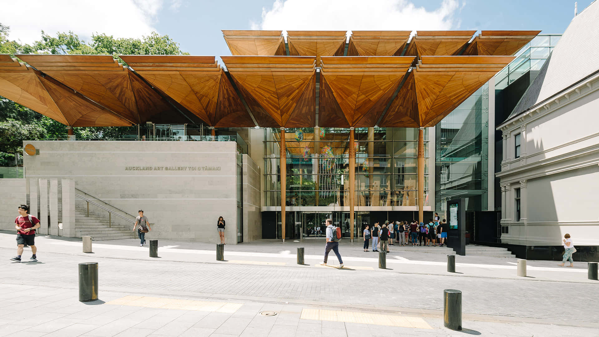 Auckland Art Gallery, exterior, daytime, Full HD Desktop Wallpaper