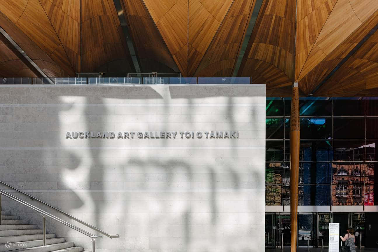 Auckland Art Gallery, wooden ceiling beams, concrete wall, HD Desktop Wallpaper
