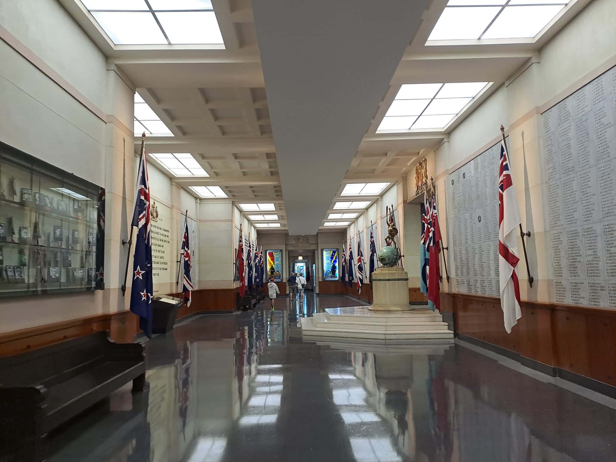 Auckland War Memorial Museum, hall of memories, long polished hallway, Full HD Desktop Wallpaper