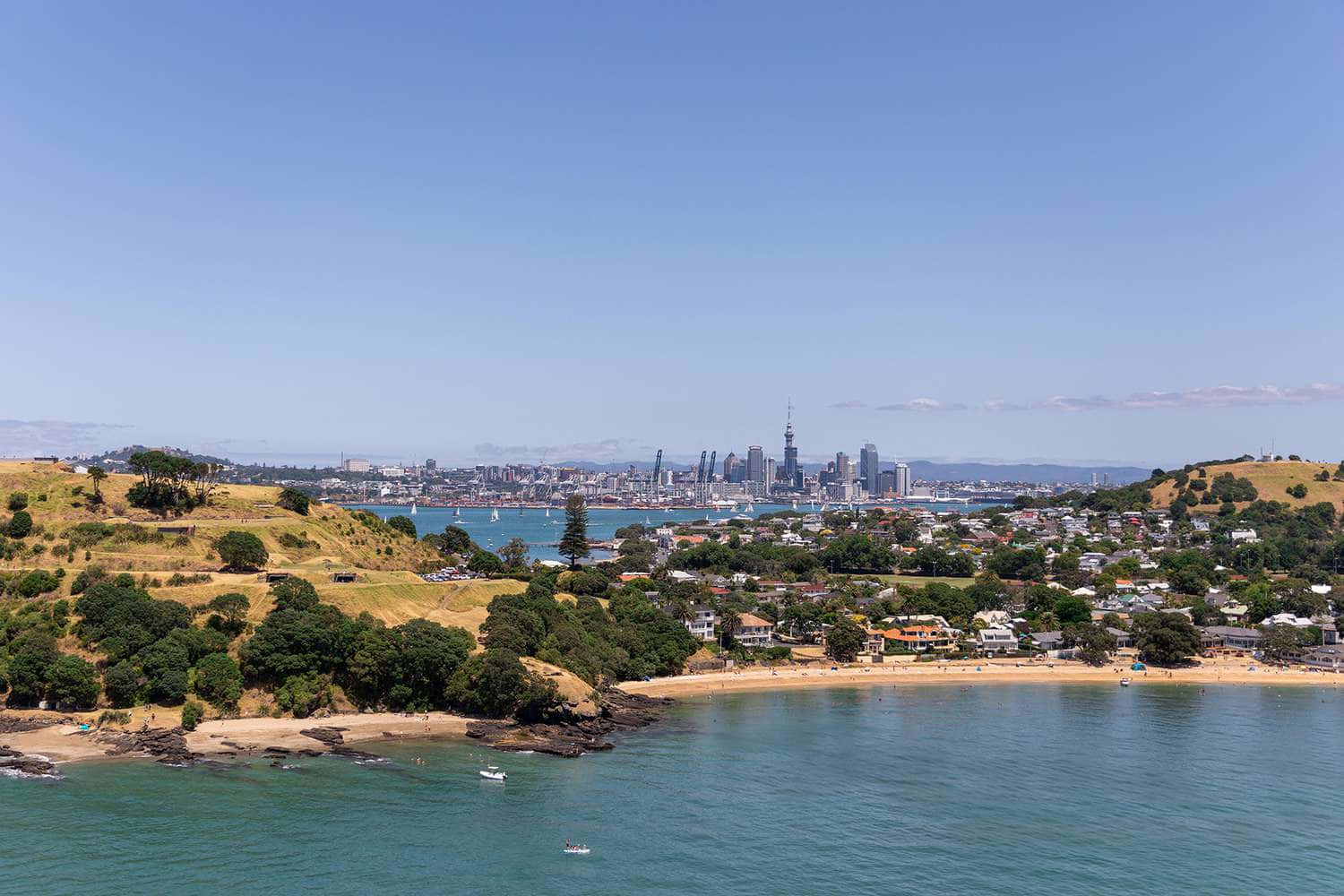 Auckland, skyline, coastline, HD Desktop Wallpaper