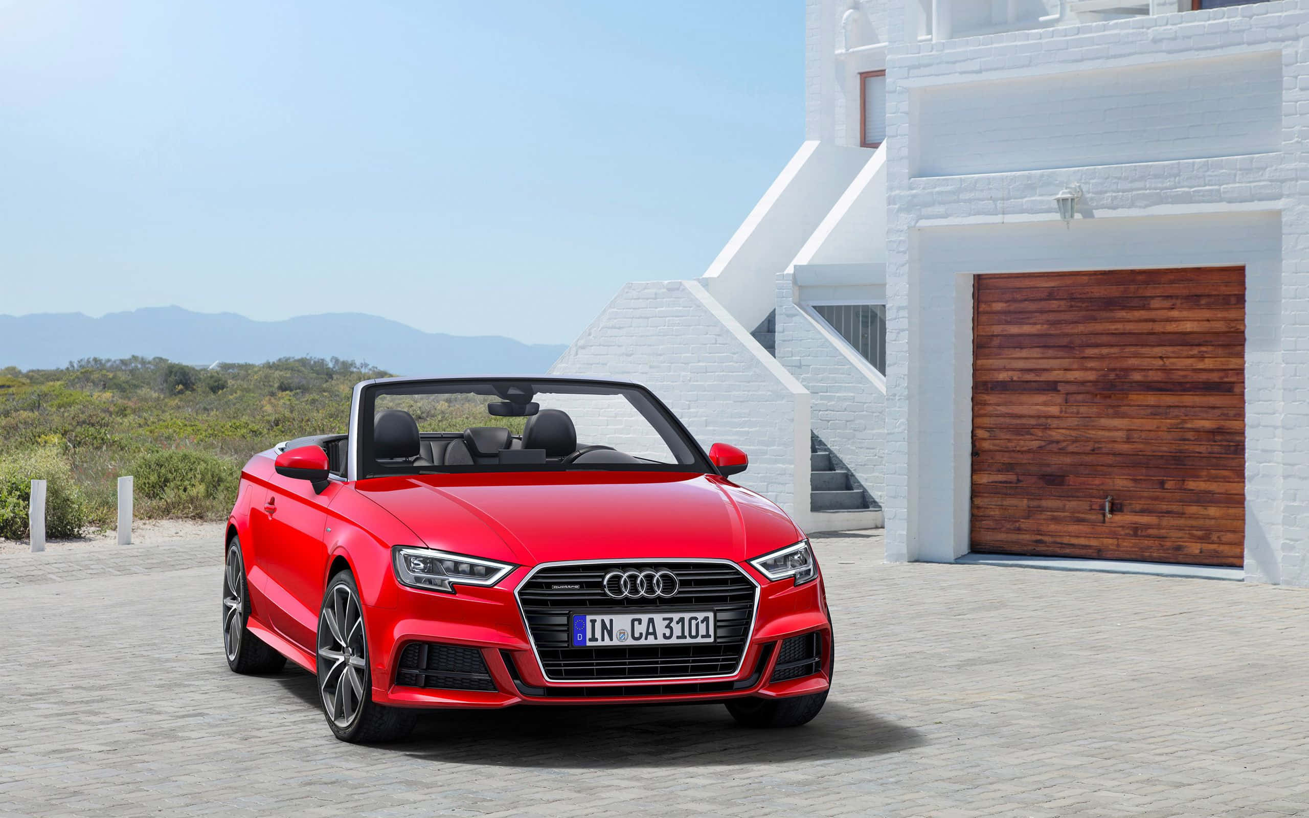 Audi A3, red, convertible, 2K Desktop Wallpaper