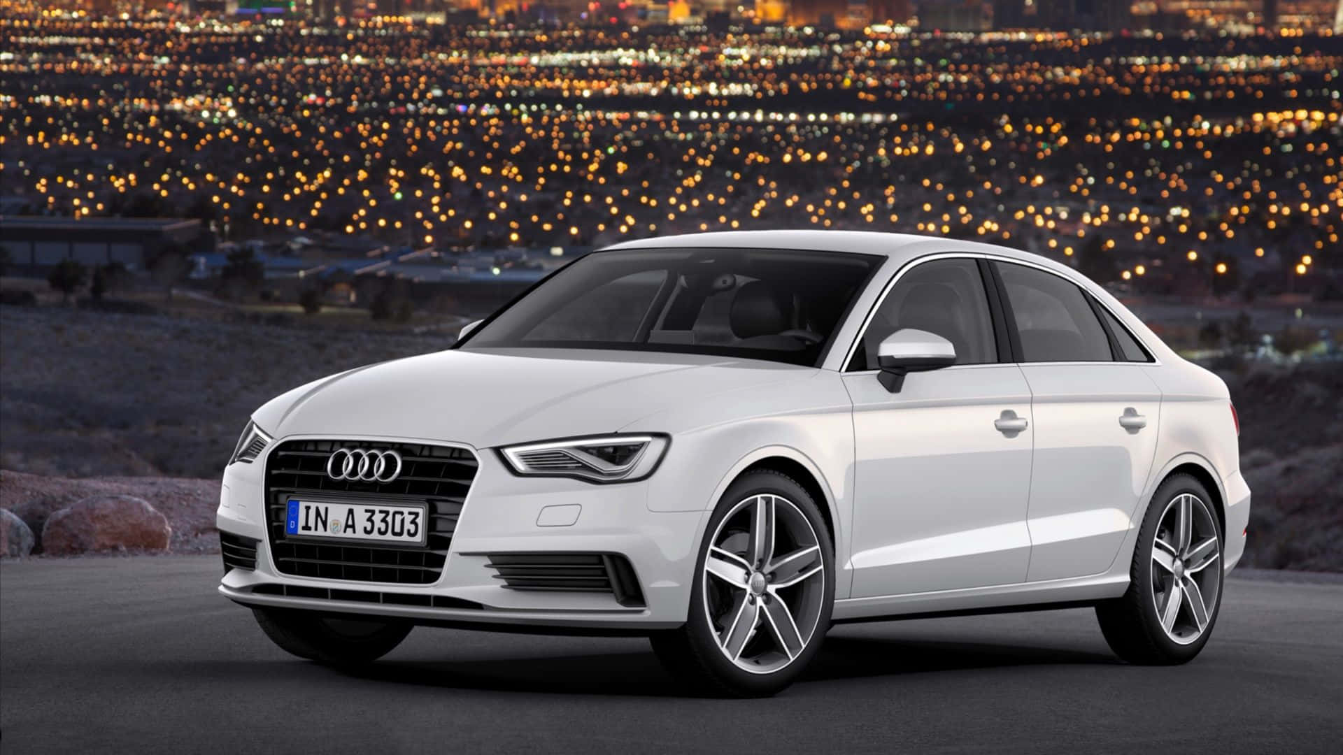 Audi A3, white, cityscape, Full HD Desktop Wallpaper