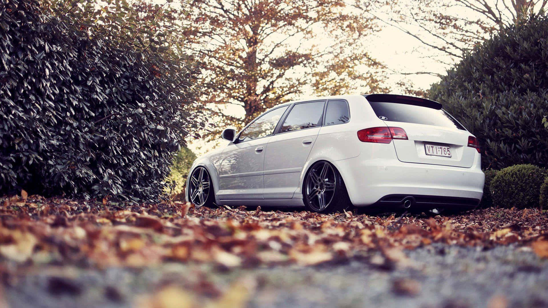Audi A3, white station wagon, gravel path, Full HD Desktop Wallpaper