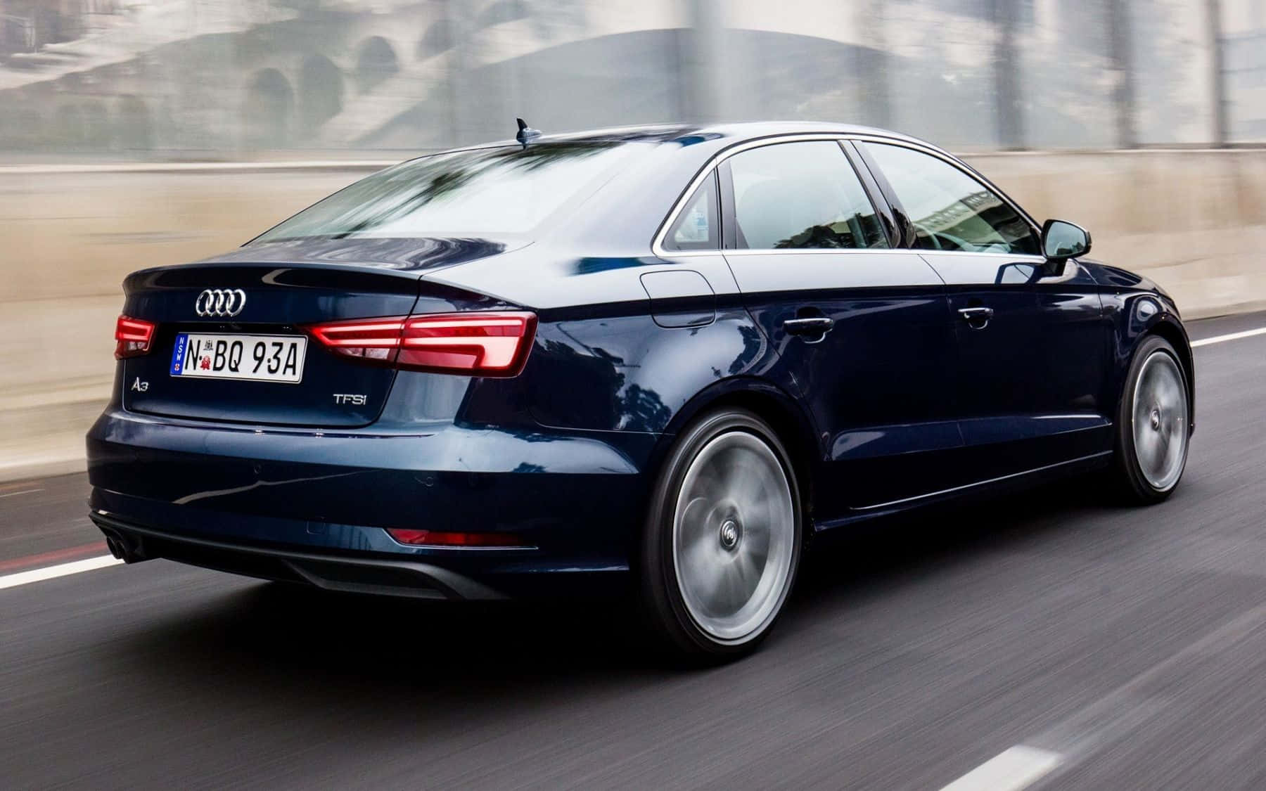 Audi A3, dark blue, sedan, HD Desktop Wallpaper