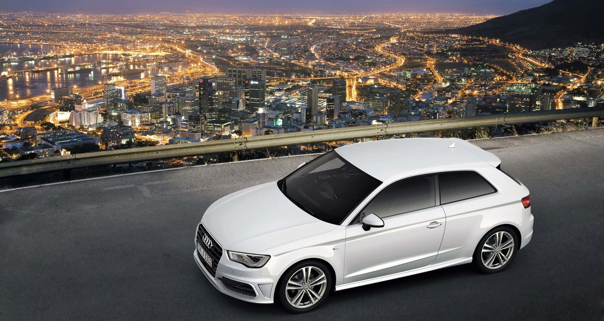 Audi A3, white, hill, Full HD Desktop Wallpaper