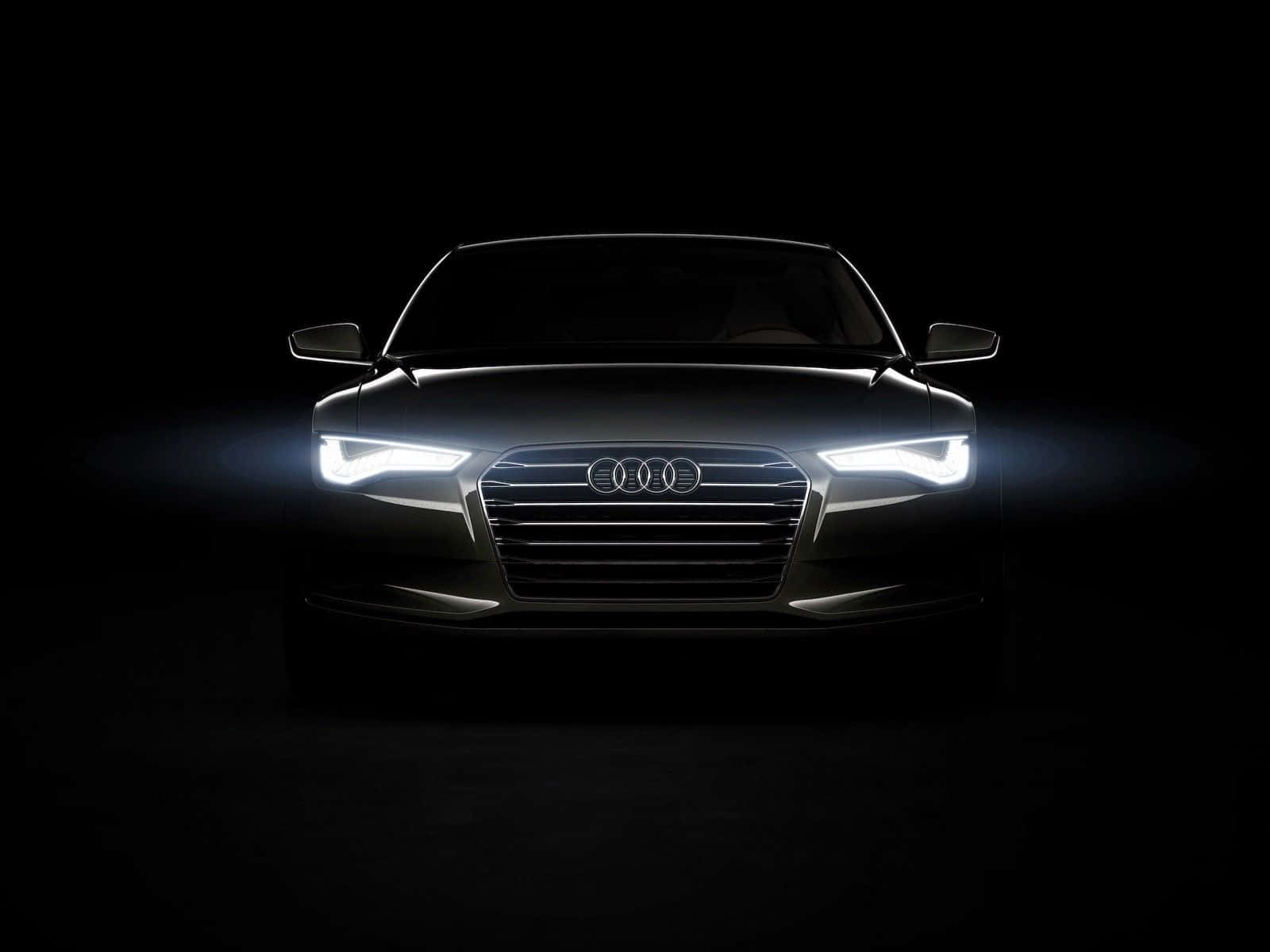 Audi A3, front view, glowing headlights, HD Desktop Wallpaper
