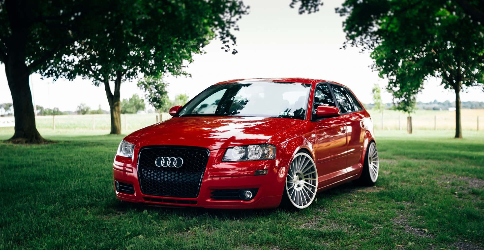 Audi A3, glossy red, station wagon, Full HD Desktop Wallpaper
