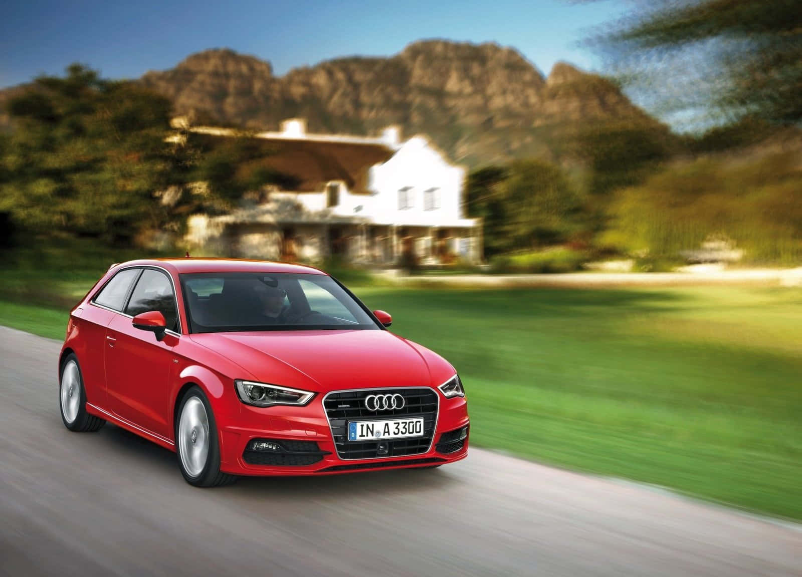 Audi A3, vibrant red, winding road, HD Desktop Wallpaper