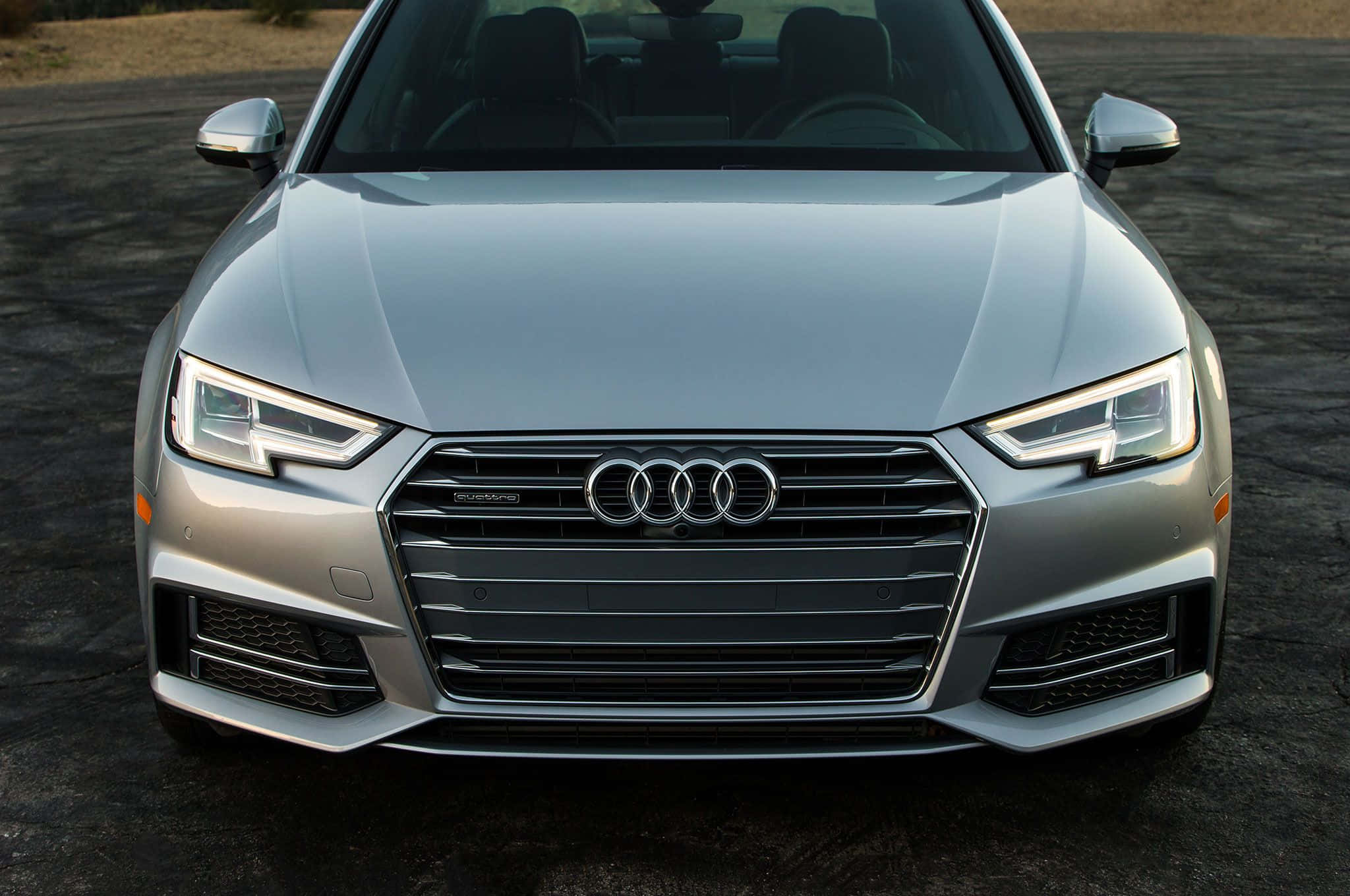 Audi A4, silver, front view, Full HD Desktop Wallpaper