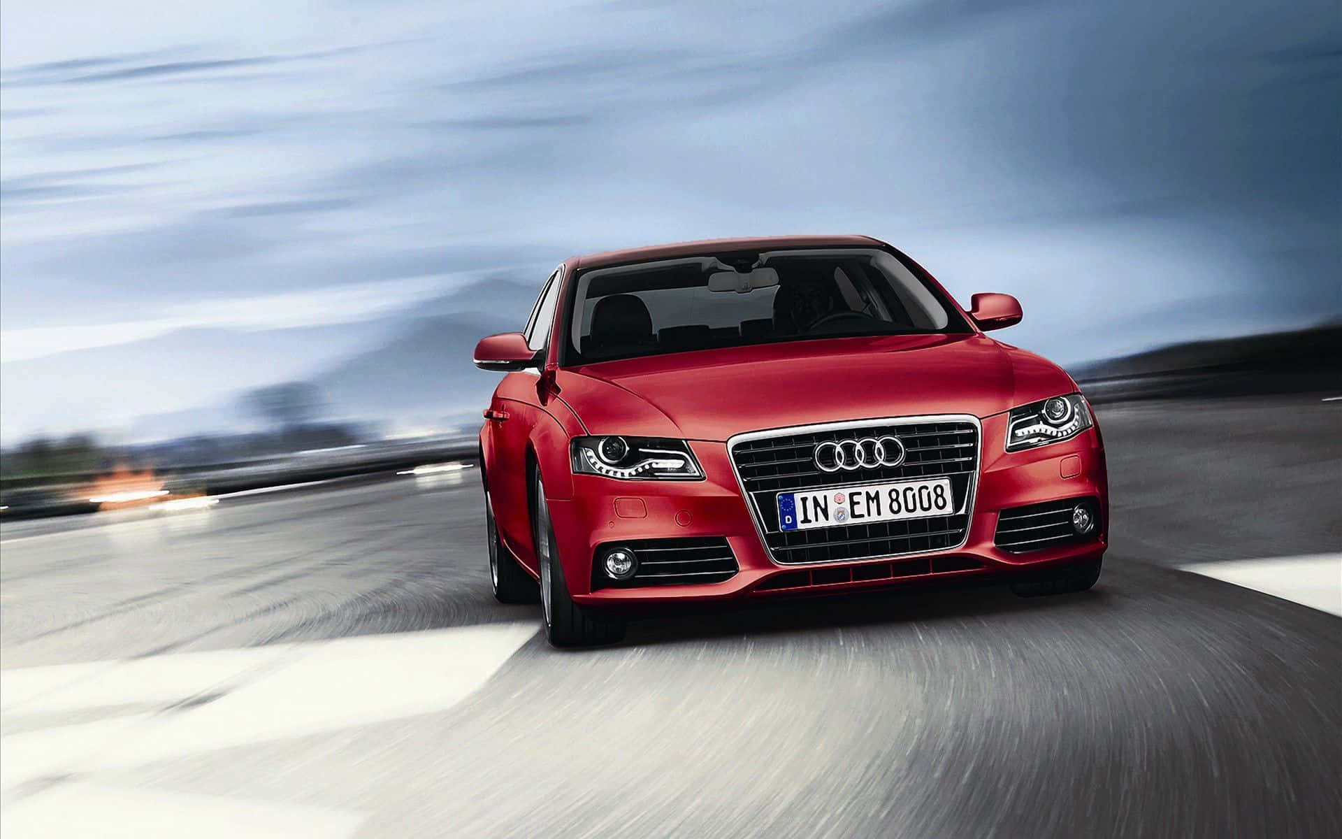 Audi A4, vibrant red, sedan, Full HD Desktop Wallpaper