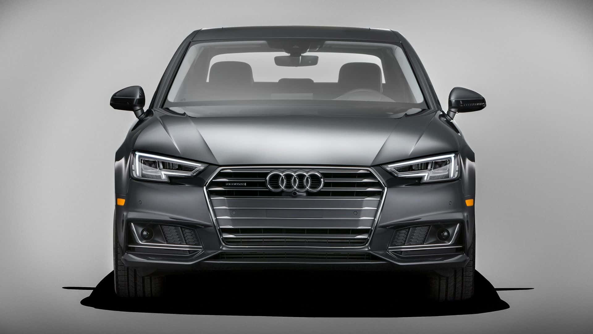 Audi A4, matte gray, chrome grille, Full HD Desktop Wallpaper