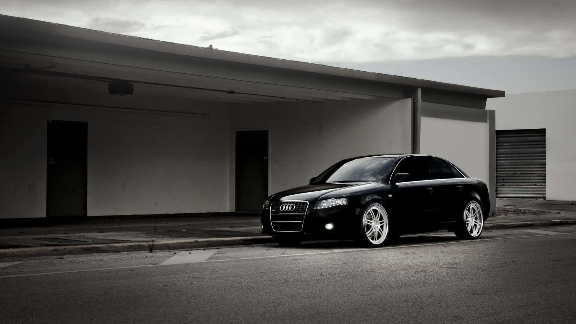 Audi A4, black, custom wheels, Full HD Desktop Wallpaper