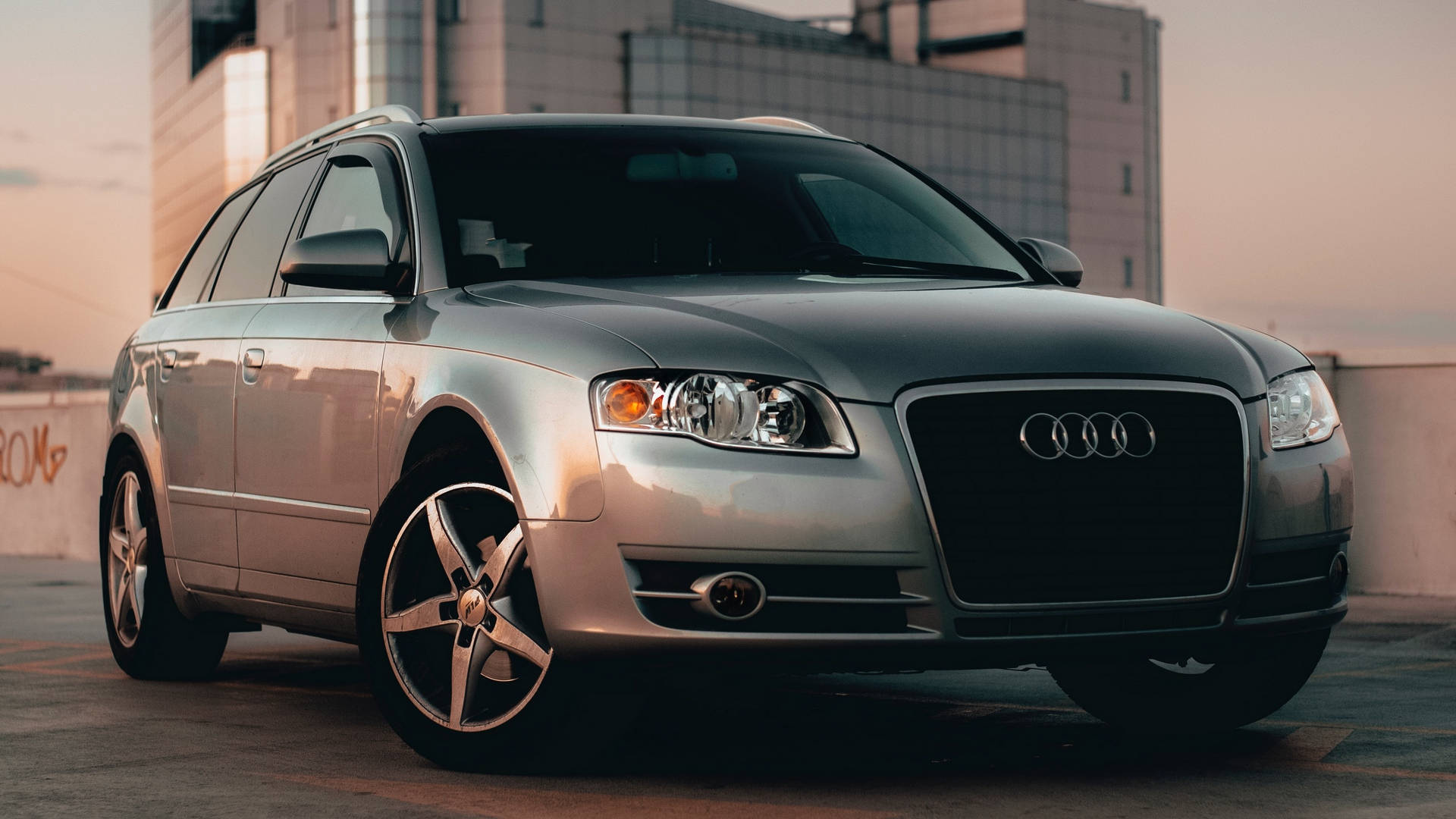 Audi A4, silver, station wagon, Full HD Desktop Wallpaper