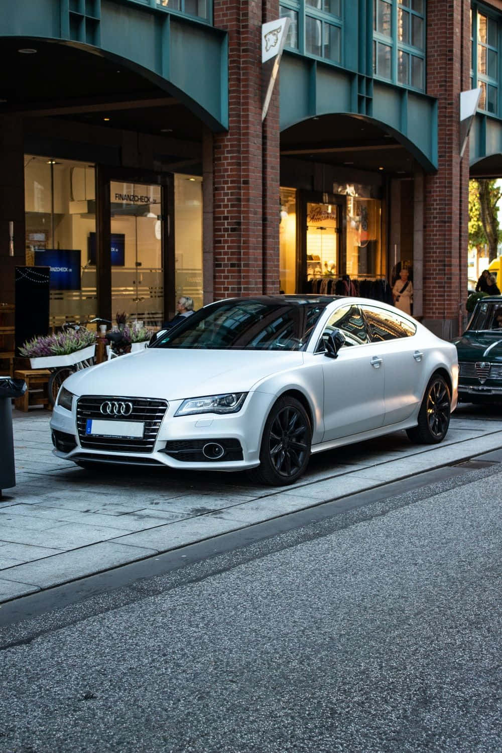 Audi A4, white, black rims, HD Phone Wallpaper