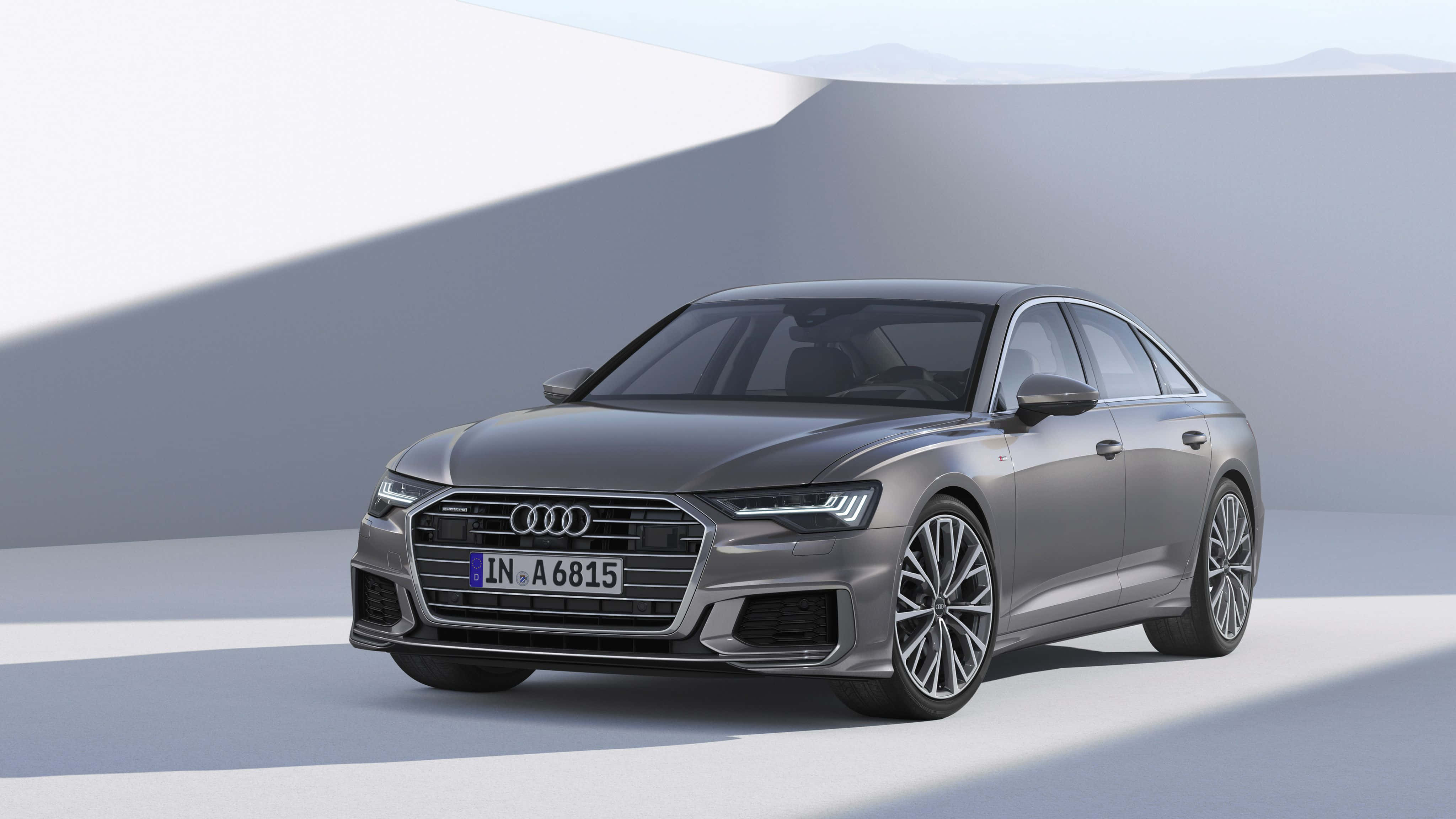 Audi A6, silver, sleek, 4K Desktop Wallpaper