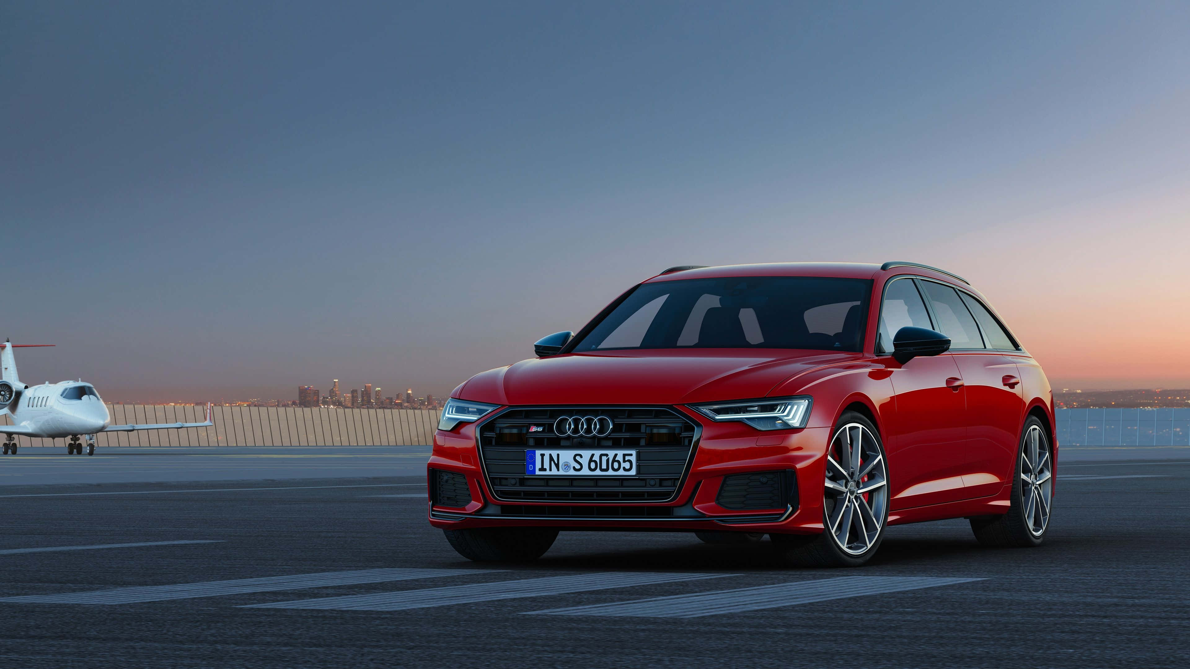 Audi A6, red, station wagon, 4K Desktop Wallpaper