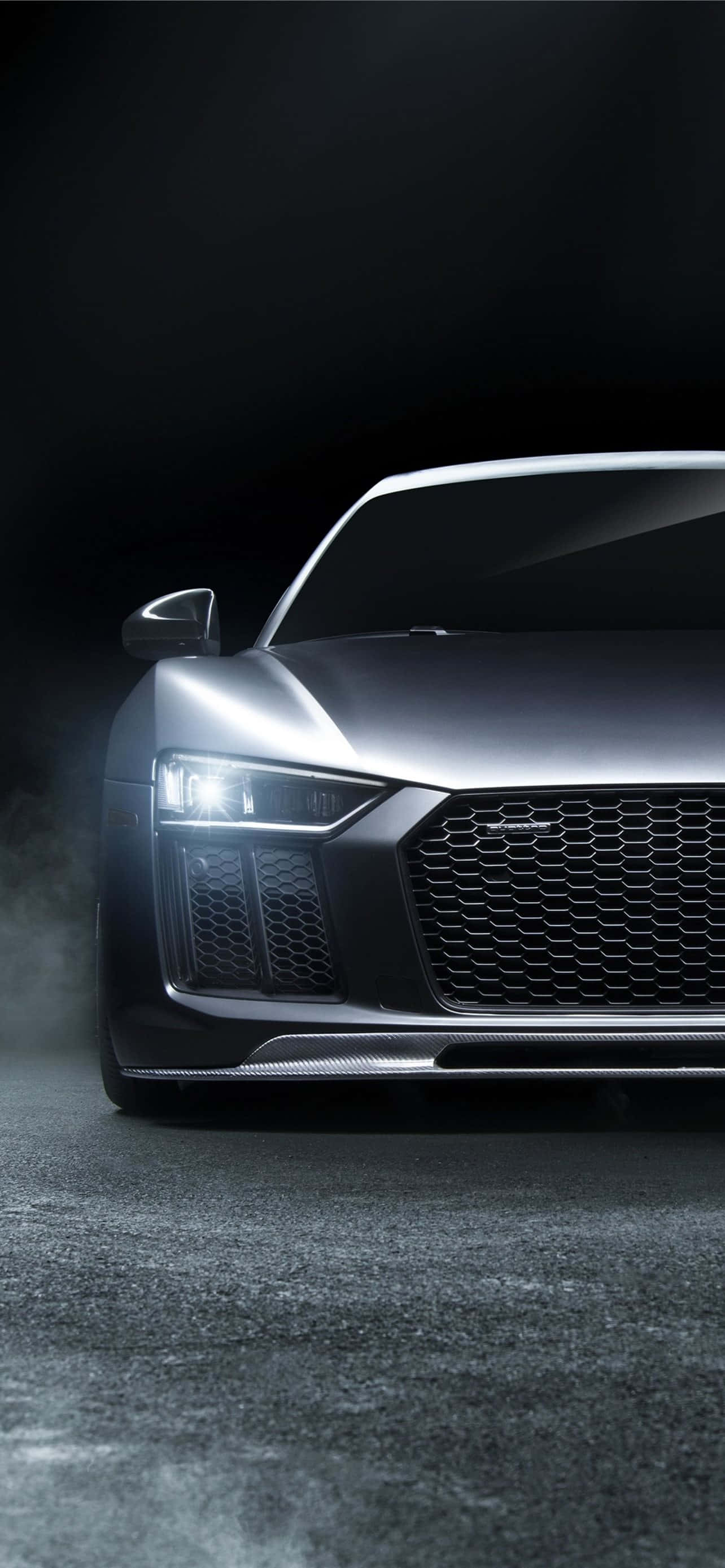 Audi, iPhone, sleek silver sports car, 2K Phone Wallpaper