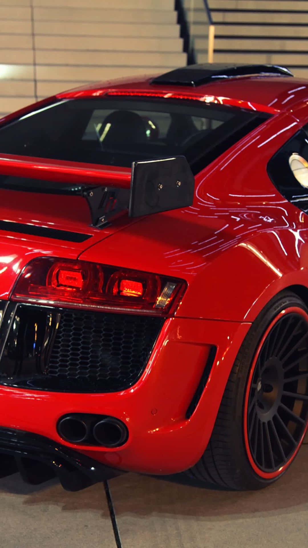 Audi, red, glossy, Full HD Phone Wallpaper