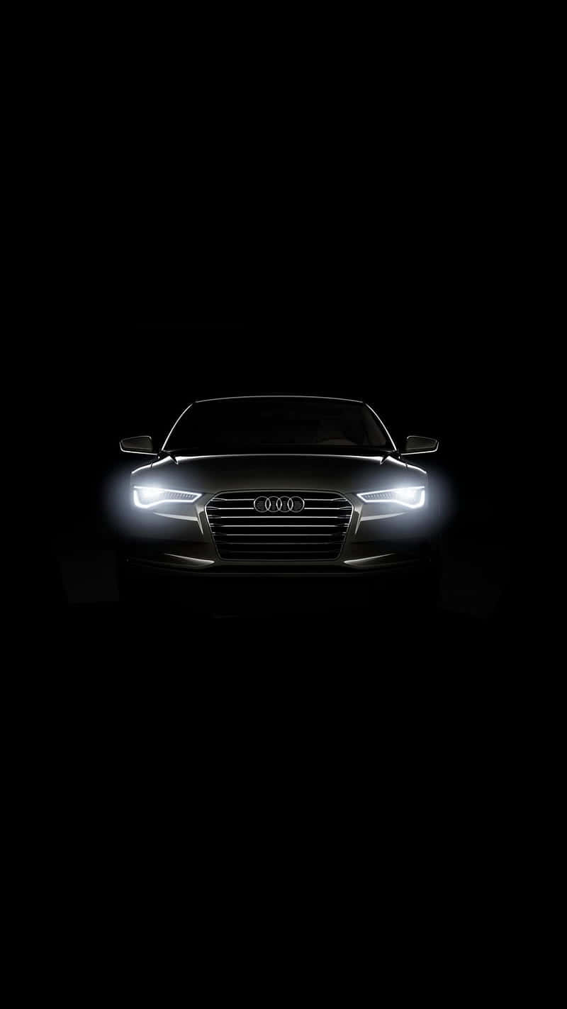 Audi, iPhone, glowing headlights, HD Phone Wallpaper