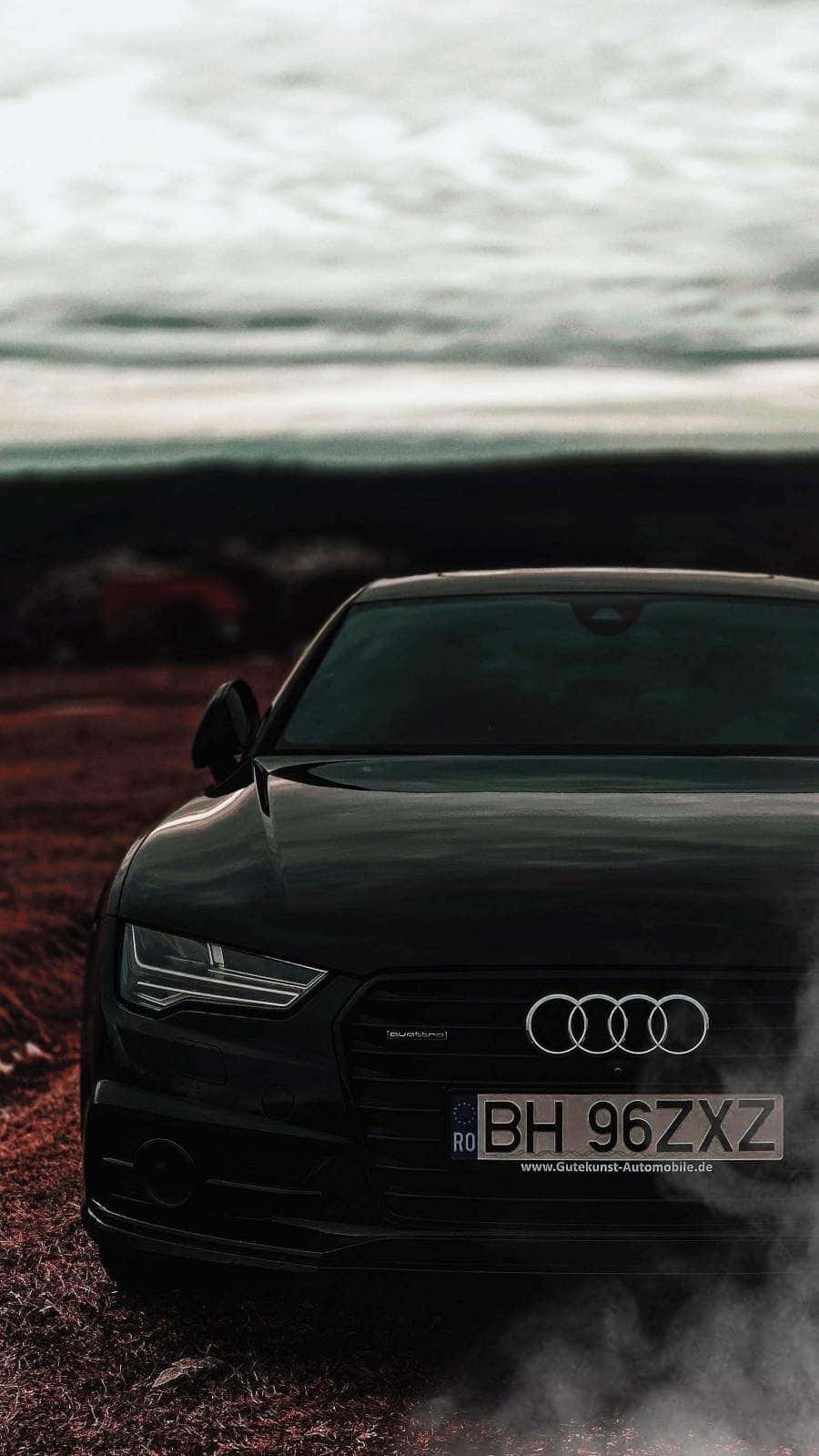 Audi, black, misty field, HD Phone Wallpaper
