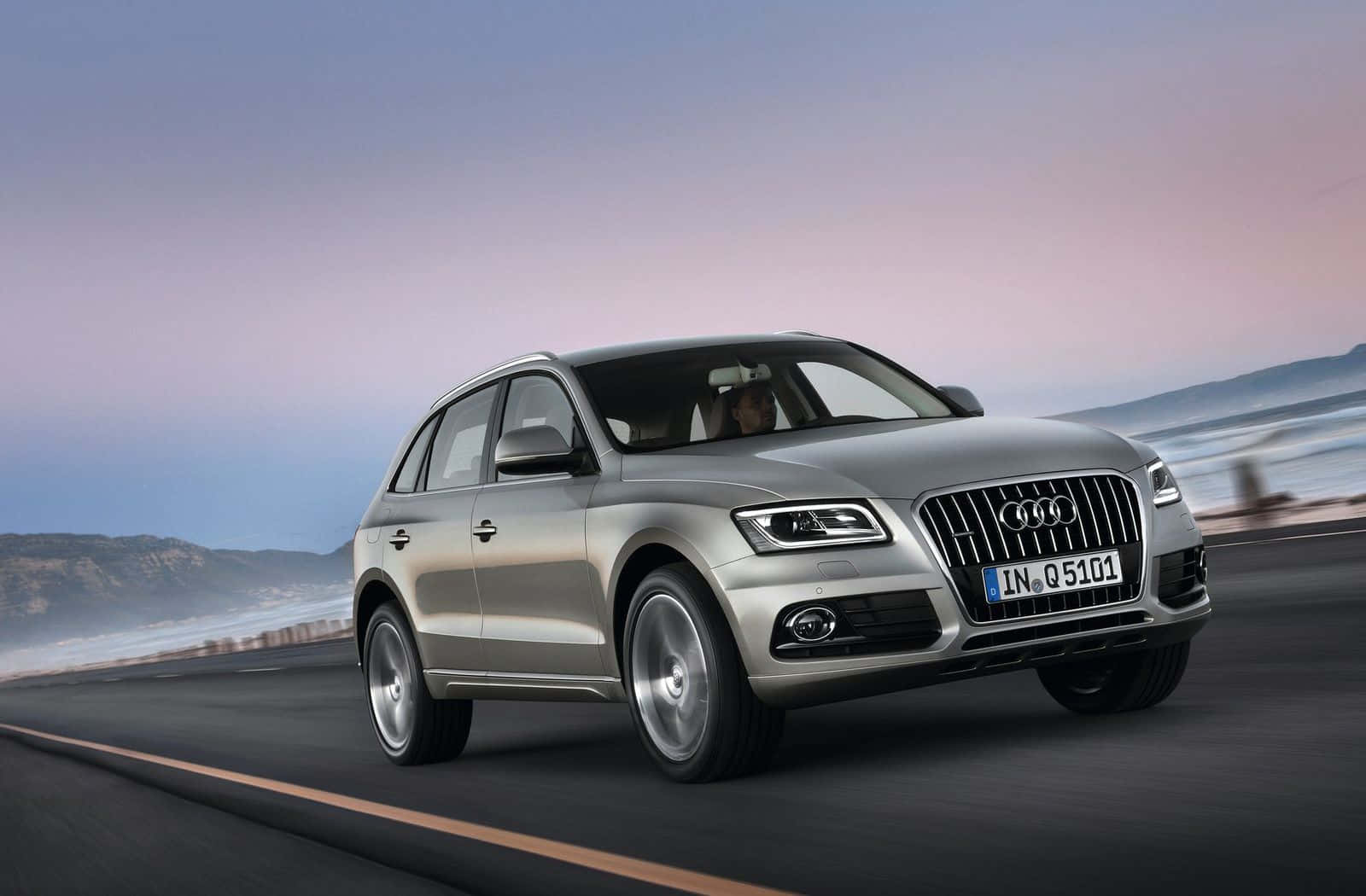 Audi Q5, silver, coastal highway, HD Desktop Wallpaper