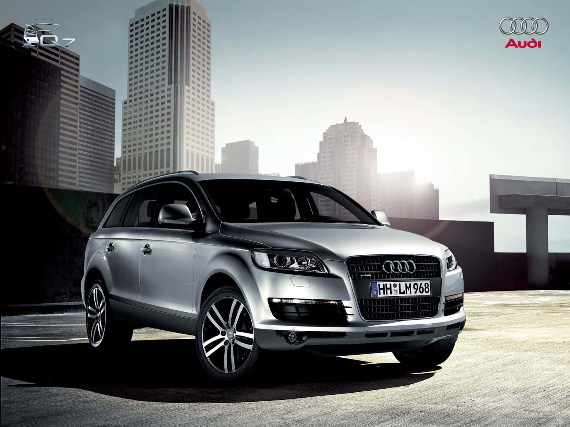 Audi Q7, silver, rooftop, Full HD Desktop Wallpaper