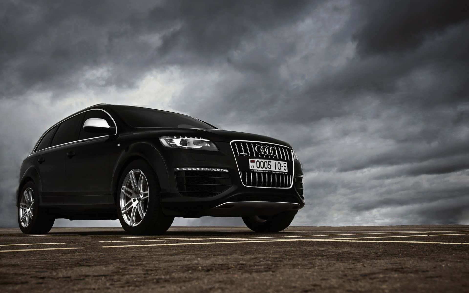Audi Q7, black, asphalt road, Full HD Desktop Wallpaper