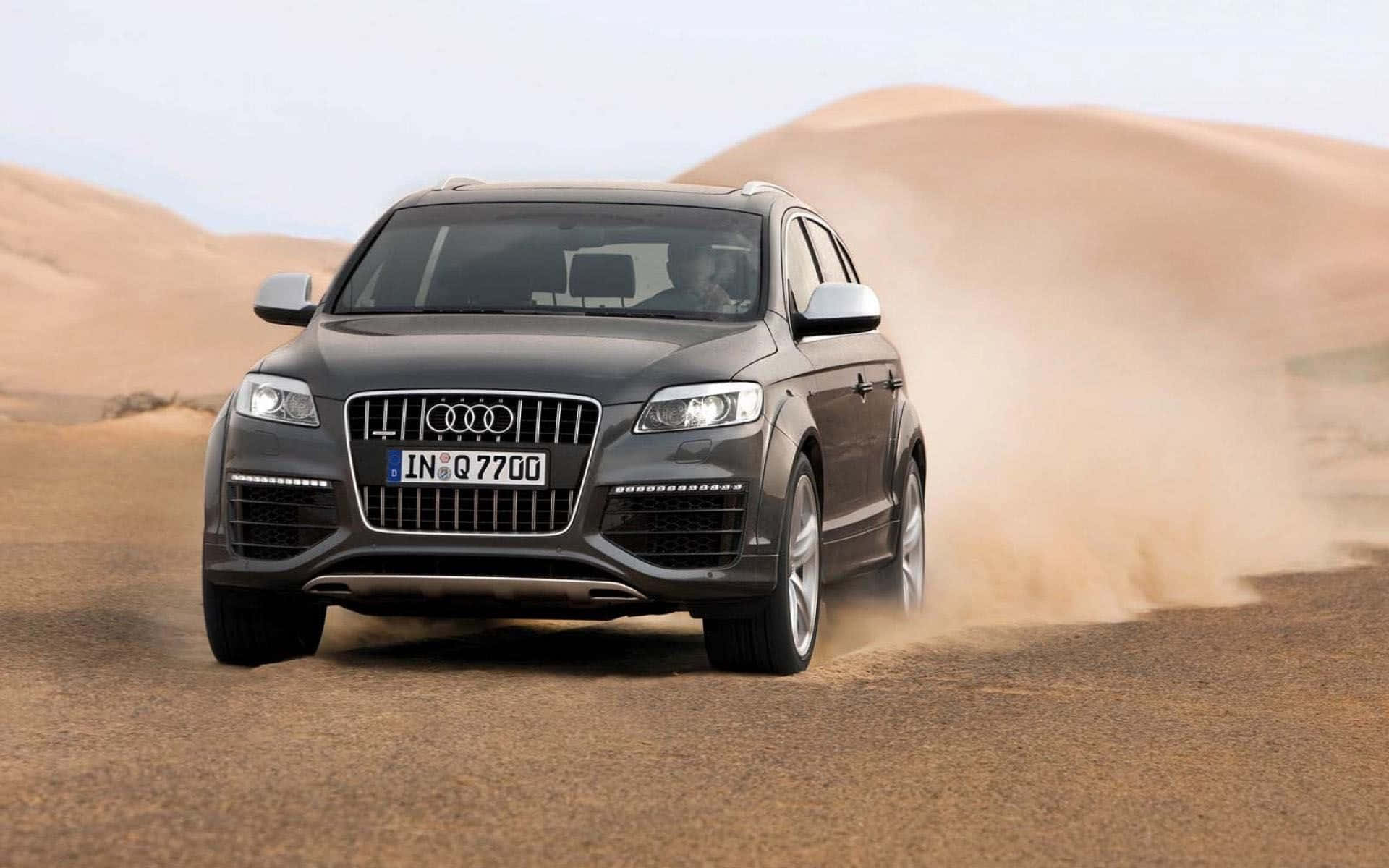 Audi Q7, gray, desert dune, Full HD Desktop Wallpaper