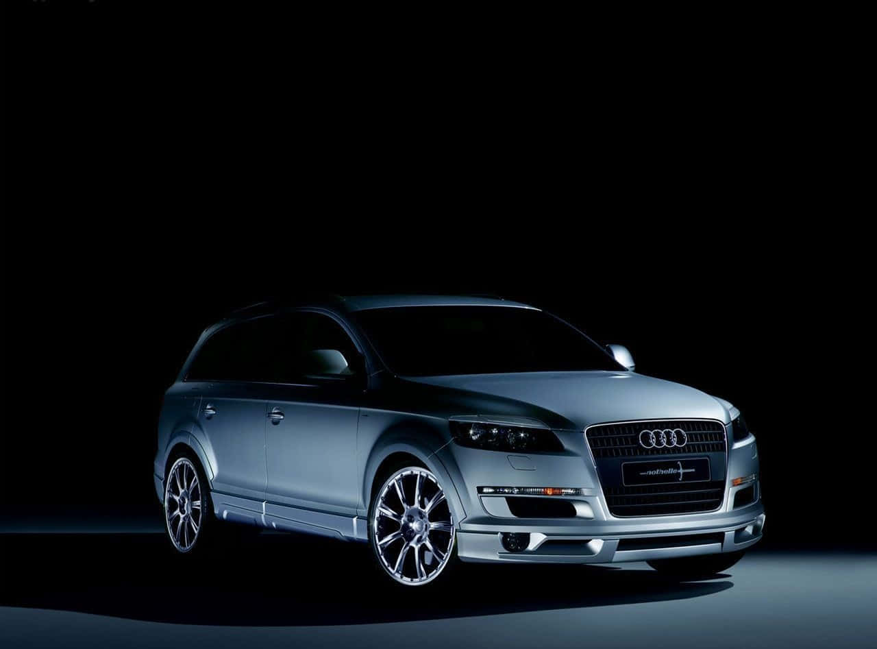 Audi Q7, silver, studio lighting, HD Desktop Wallpaper