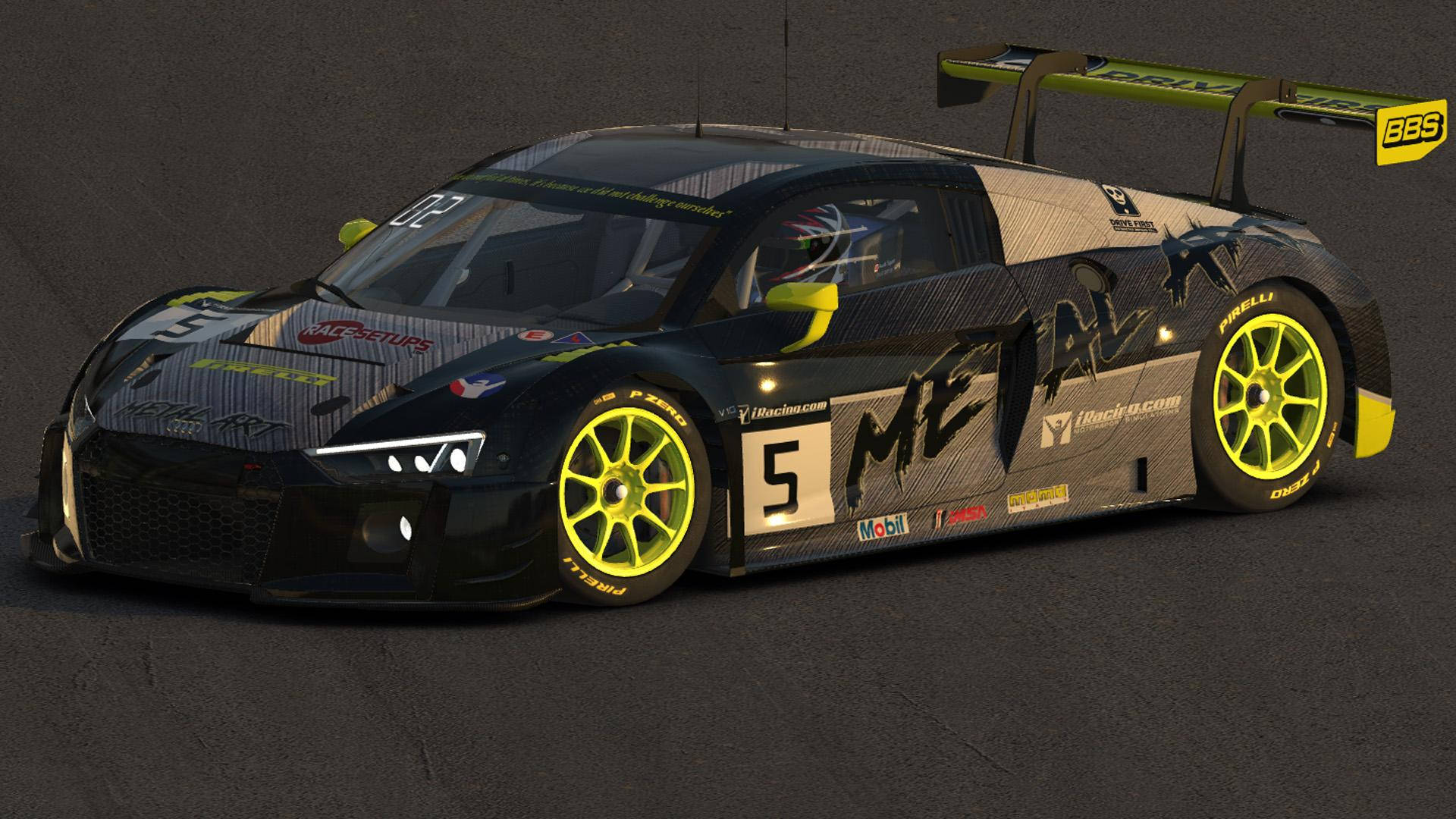 Audi R8, race car, neon yellow accents, Full HD Desktop Wallpaper