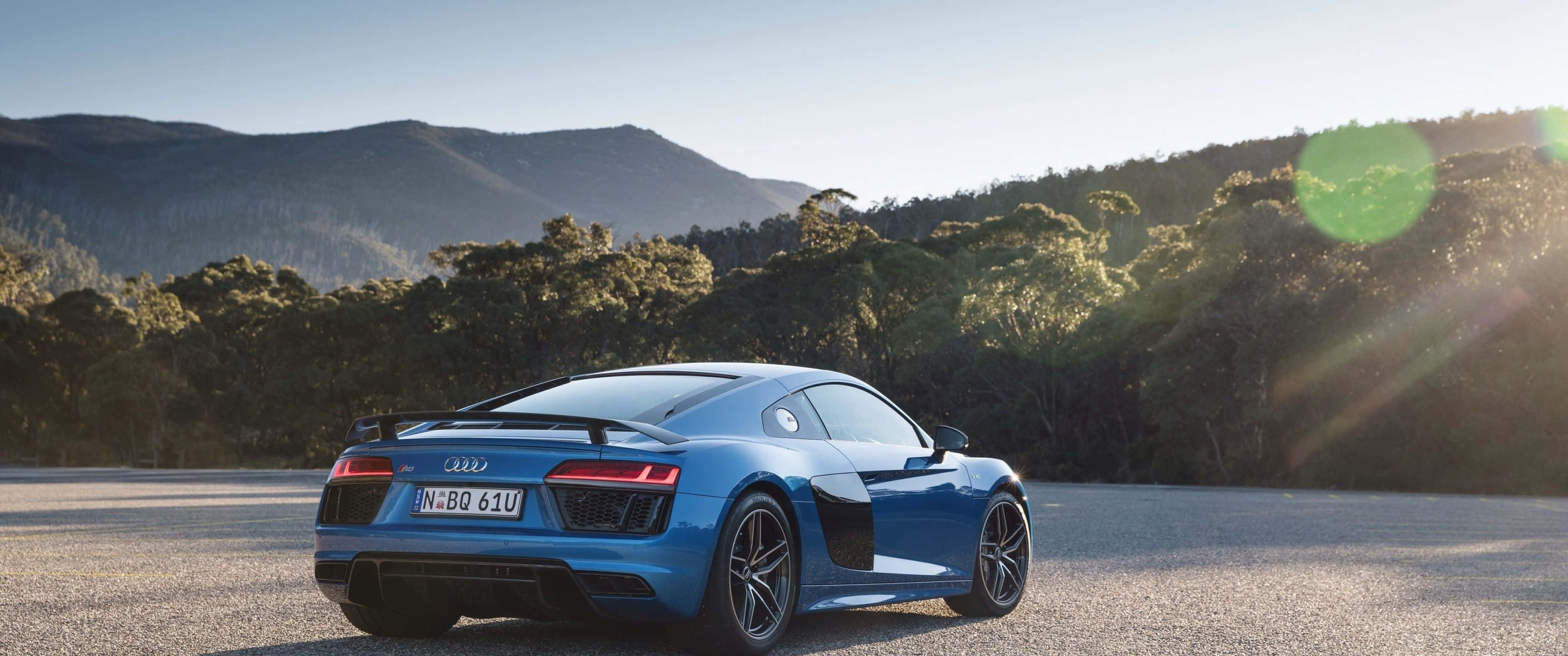 Audi R8, blue, sleek, 2K Desktop Wallpaper
