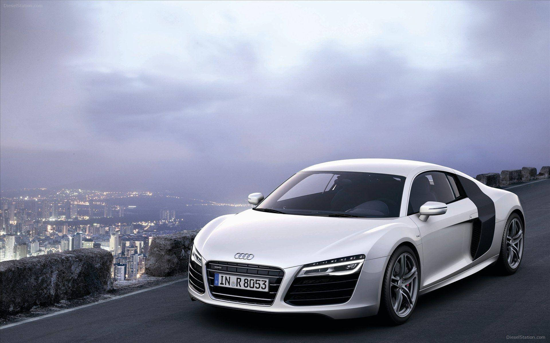 Audi R8, white, cliffside road, Full HD Desktop Wallpaper