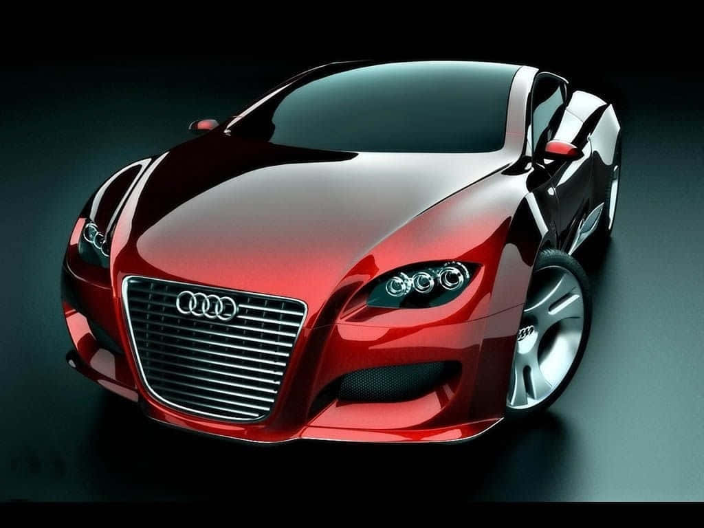Audi R8, sleek red, studio lights, SD Desktop Wallpaper