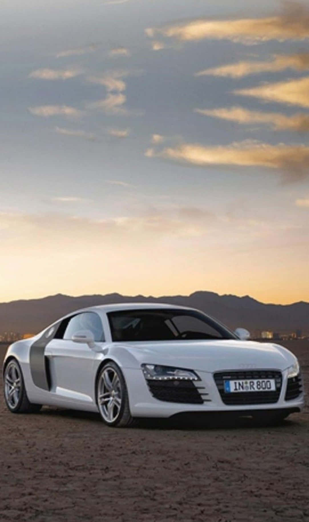 Audi R8, white, desert terrain, HD Phone Wallpaper