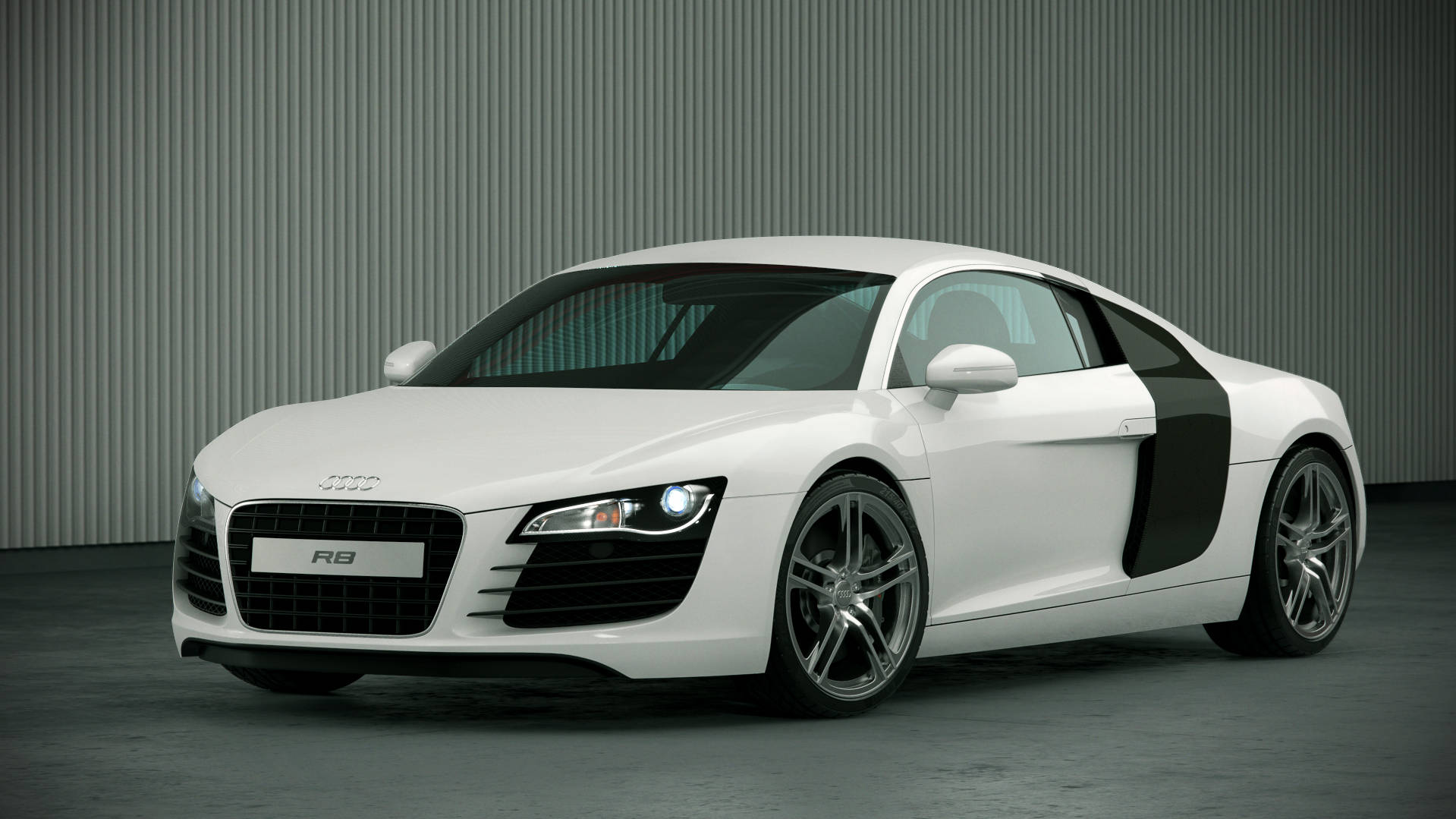 Audi R8, white, black accents, HD Desktop Wallpaper