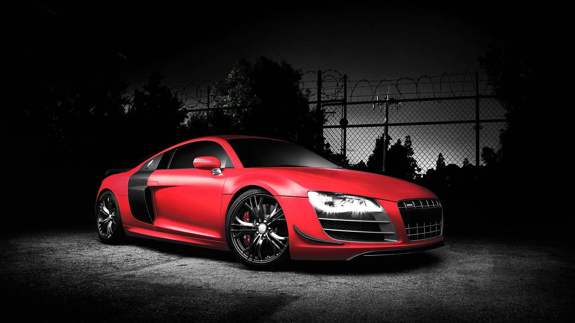 Audi R8, red, sports car, Full HD Desktop Wallpaper